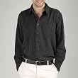 Sandals Cay Men's Dark Slate Yarn-Dyed Herringbone Silk Shirt - Dark Slate