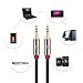 Super HD 3.5mm Aux Stereo Audio Cable Tangle-Free Slim Cable Male Type Compatible for Car,Stereo Audio Devices,PC,Tablets,Smartphones and MP3 players -24K Gold Plated Step Down Design Metal Connectors with High Purity Oxygen Free Copper Conductor -2Feet-2Pack