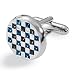 Crystal Checkerboard Round Cufflinks