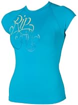 Rip Curl Womens Classic Dramarama Cap Sleeve Rash Guard (Aqua, 10)