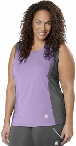 Live Life Large Women's Color Block Tank 4X (24/26) Lavender/Charcoal