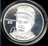 1995 Highland Mint "LIMITED EDITION" Baseball Collectible Coin Silver: Ryan Sandberg - Chicago Cubs - Hall of Fame