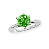0.71 ct. Green - SI3 Round Brilliant Cut Diamond Solitaire Ring