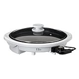 Maxi-Matic EMG-980W Elite Gourmet 14 inch Round Health Grill with Non-Stick and Glass Lid, White