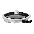 Maxi-Matic EMG-980W Elite Gourmet 14-Inch Round Health Grill with Non-Stick and Glass Lid, White
