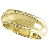 14Kt. Yellow Gold. 4 mm Milgrain Wedding Band