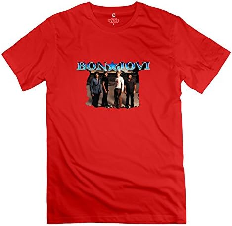 Crystal Men's Bon Jovi Normal Fit Design T-Shirt Red US Size XL