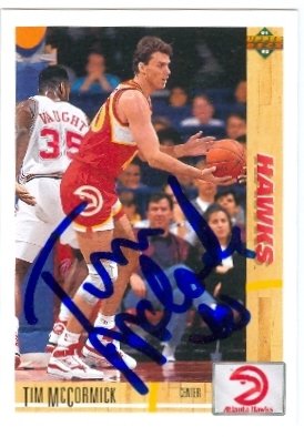 Tim McCormick Autographed/Hand Signed Basketball Card (Atlanta Hawks) 1991 Upper Deck #386