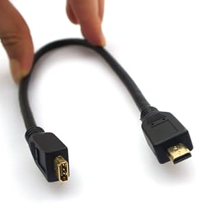30cm 1ft V1.4 Micro HDMI Male to Micro HDMI Female Cable Adapter for HTC EVO 4G Radar Motorola Droid Razr Maxx PHOTON 4G Atrix 2/4G Droid 3/4 XOOM Xyboard Blackberry Playbook Asus Eee Pad TF201 MEMO ME171 LG Thrill 4G G2x New