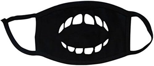 Super Hunter Outdoor Protective Cartoon Teeth Cotton Face Mouth Mask Suitable for Adults (#1 Black)