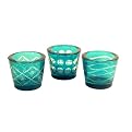 Glass Votive Cups - Turquoise (Set of 3)