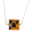 Anna Perrone Glass Tiger Bead .925 Sterling Silver Necklace