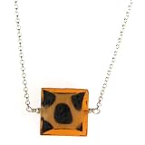 Anna Perrone Glass Tiger Bead .925 Sterling Silver Necklace