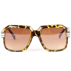 Run DMC Rapper Retro Gazelle Large Sunglasses Animal Print Brown
