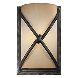 Minka Lavery Aspen II 1974-1-138 Small Glass 1 Light 60w (9"H x 6"W) Sconce Lighting in Aspen Bronze