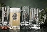 Beer Mugs w/ Pewter Golf Emblem 12 oz. (Set of 4)