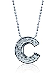 Alex Woo "Little MLB" 14k White Gold with Diamonds Pendant Necklace, 16"