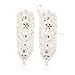 Valdler Bridal Lace Rhinestone Fingerless Gloves for Wedding Party Prom White
