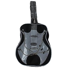 Silver/Gray & Black Guitar Shaped Backpack