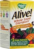 Nature's Way Alive Whole Food Energizer Multi-Vitamin with Vitamin, Minerals, Fruits, Vegetables, Green Foods, Bioflavonoids, Amino Acids, Herbs, EFA's, Enzymes and Mushrooms 90 Tablets