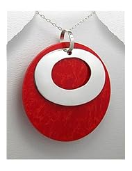Resin Pendant Necklace In Sterling Silver