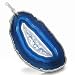 Brazilian Lucky Agate Blue Laguna Slice Unique Crystal Charm Gemstone Dipped in Silver Pendant