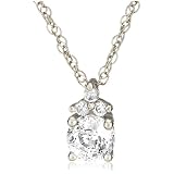 Platinum Overlay Sterling Silver '100 Facets Collection' Round Cubic Zirconia Pendant w/ Three-Stone Cubic Zirconia Accent