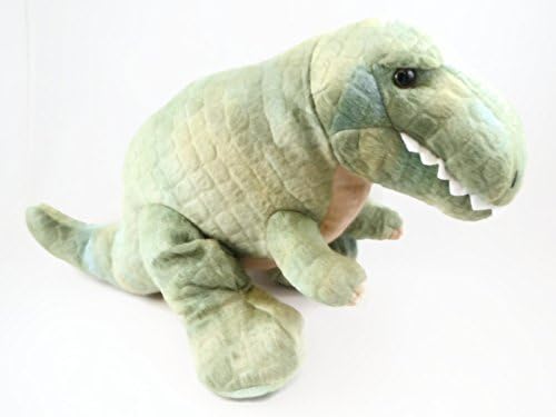 Bundle - Two Plush Dinosaurs: One Green T Rex and One Blue Stegosaurus