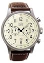 Davis - Montre XXL Aviamatic - Waterproof Chronographe - Bracelet en Cuir Marron surpiqué