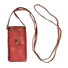 Mini Cell Phone Pouch - Silk Jacquard