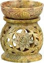 Natural Soapstone Aromatherapy Oil Warmer - Lotus Flower Design - For Diffusing Home Fragrance Oil, Essential Oils or Scented Wax Tarts