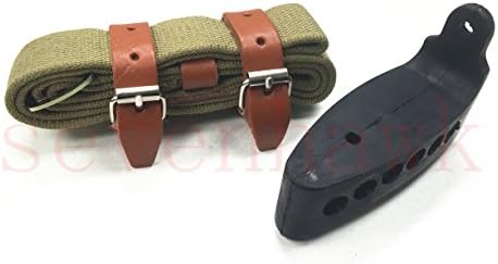 Sevenhawk® Mosin Nagant Set! Rubber Butt Pad + Green Sling Belt Leather M44 91/30 M38