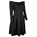 FANCYINN Women Off-shoulder Long Sleeve Lace Evening Cocktail Party Pleated Dress