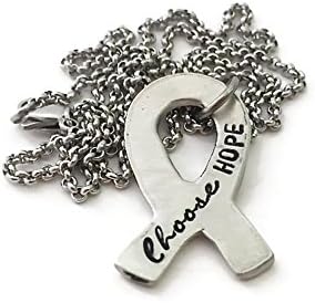 Cancer Awareness Ribbon Stamped with Choose Hope By Bliss Stamped Jewelry