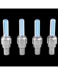 Lighting: 4 Pcs Blue Car Bike Bicycle Motorcycle Tire Wheel Valve LED Light Lamp - epower mall