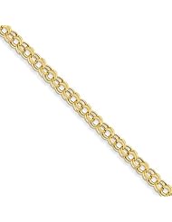 14k Lite 5mm Double Link Charm Bracelet, Best Quality Free Gift Box Satisfaction Guaranteed