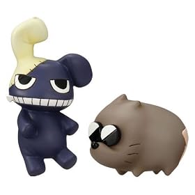 Official Eyeup Gurren Lagann Mini Figure Cell Phone Strap with Loop - 2" Buta & Yakuza Usagi (Japanese Import)
