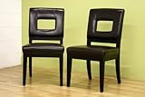 Baxton Studio Set of 2 Diaz Brown Leather Dining Chairs