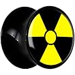 0 Gauge Black Acrylic Black And Yellow Radiation Saddle Plug