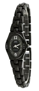 Q&Q #9597-202Y Women's Black IP Casual Bracelet Watch