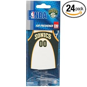 ProScent Paper, NBA Seattle Sonics, Jersey Shaped Automotive Air Freshener (Pack of 24)