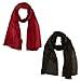 Wrapables Lightweight Silky Satin Solid Colored Scarf (Set of 2), Maroon and Black