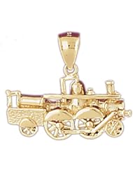 Dazzlers Solid 14k Gold Locomotive Train Charm Pendant Available in three colors from jewelsberry (weights: 5.2 grams only)