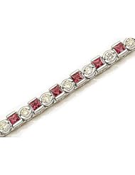 14kt Yellow Gold Square Ruby and Diamond Bracelet