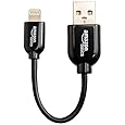 AmazonBasics Apple Certified Lightning to USB Cable - (10 cm / 4 Inches) - Black
