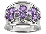 1.37CTW AMETHYST PLATINUM OVER STERLING SILVER RING