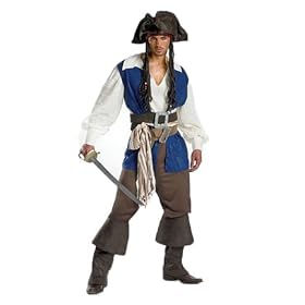 Captain Jack Sparrow Deluxe Adult Pirates of the Caribbean Costume