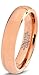 Tungsten Wedding Band Ring 5mm Men Women Comfort Fit 18k Rose Gold Plated Dome Brushed Size 7