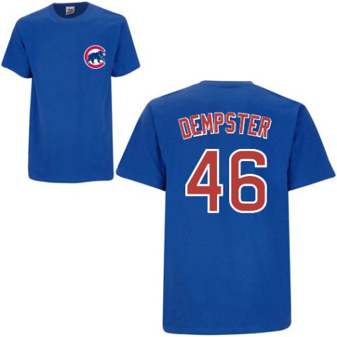 Men`s Chicago Cubs #46 Ryan Dempster Name and Number Tshirt - L