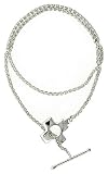 Sterling Silver Bracelet with Cross Toggle Clasp 7